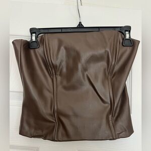 WeWoreWhat Brown Corset Top